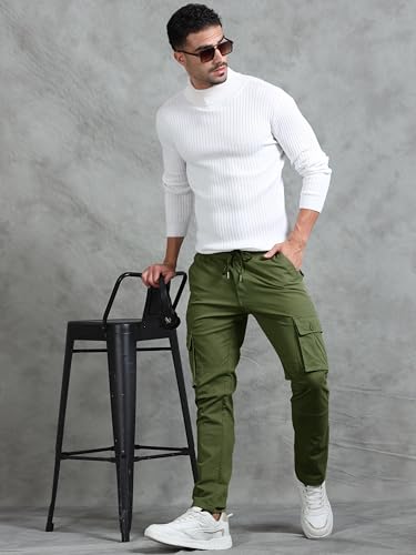 Image of Miraan Men's Regular Fit Mid Rise Cargo Pant
