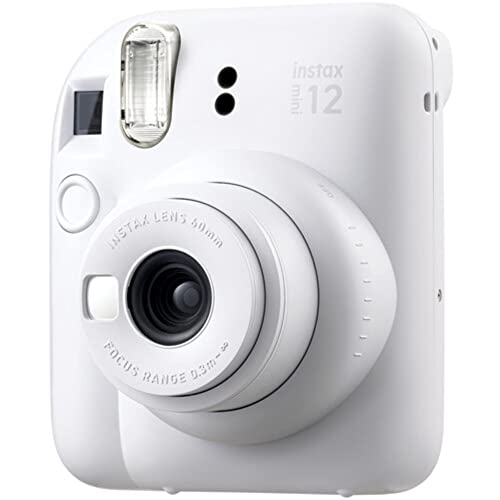 Image of FUJIFILM INSTAX Mini 12 Instant Film Camera | Clay White Bundled with INSTAX Mini Instant Film |40 Exposures + Instax Accessory Bundle + AA Batteries + Cleaning Cloth (10 Items)