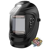 YESWELDER Auto Darkening Welding Helmet with Rechargeable Fan and Light, 3.93