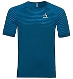 Odlo Herren Essential Seamless Kurzarm Laufshirt, Indigo Bunting Melange, L EU