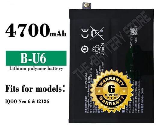 Image of Original B-U6 Battery for Vivo iQOO neo 6, /neo 6 SE Battery with 6 Month Warranty**** (J00133)