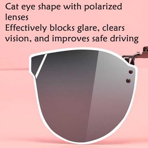 Wnddle Sonnenbrille Clip, Polarisiert Clip auf Sonnenbrillen, UV400 Sonnenbrille Clip, Polarisierte Clip-on Nachtfahrbrille (Aschepulver)