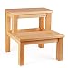 NATUREHOME Taburete escalón Basic Madera Escalerilla Taburete 2-Etapa Haya engrasada Madera de Haya