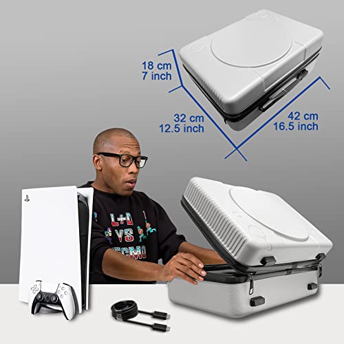 Ps5 Carrying Case, Compatible With Playstation 5 Console/Controllers/Headset/Games And Other Accessories - Protective Travel Case With Hard Shell & Customized Foam For Storage (Classic Ps1 Style) #TOP6