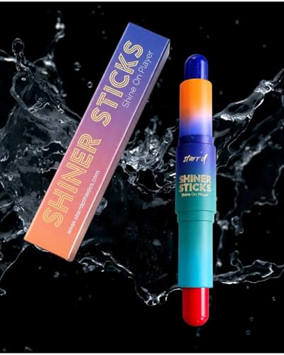Image of SHINER STICKS Dual-Sided, 14 Colors Athlete Colored Eyeblack, SPF30 UVA&UVB Sunscreen Protection and Moisturizer, Non-Greasy, Glare Reduction, Sweat-Resistant, Easy Removal (Navy & Orange)