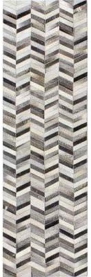 New Cowhide Patchwork Runner. Rug Leather. Animal Skin.Art R108D (3 ft x 10 ft)