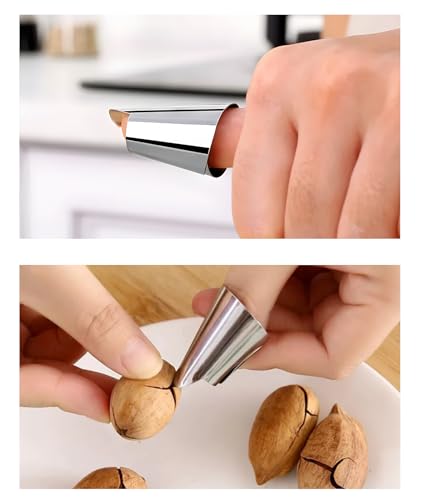 Image of 6 PCS Finger Protector for Cutting Vegetables, Finger Guard for Kitchen Safety, Adjustable Finger Caps for Cutting Vegetables, Stainless Steel Finger Cover for Kitchen Cutting
