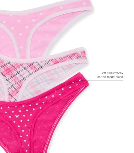 Victoria's Secret PINK | Elle 3-Pack Cotton Thong Panties, Elle Pink Pack, M - image 3
