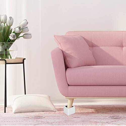 BTSD-home Bed Risers 3 or 6 Inch Heavy Duty Stackable Furniture Risers for Sofas Table Couch Chair Bed Raisers 4 Pack White