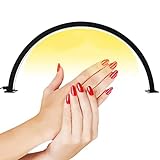 WOLWES Lampe De Bureau Half Moon Nail, 30w Desk Beauty Fill Light, 3000k à 6000k Dimmable/Luminosité RéGlable, LED Half Moon Lash Light, Manucure Light- Tattoo,Manicure,Black
