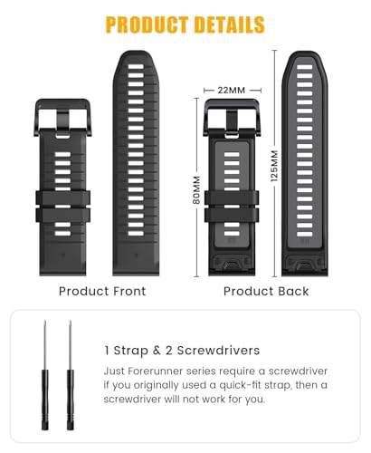 Bracelet Fenix 7 souple et résistant silicone 22mm