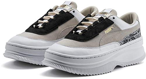 PUMA PUMA Womens Deva Reptile Lifestyle Fashion Sneakers White 10 Medium (B,M)