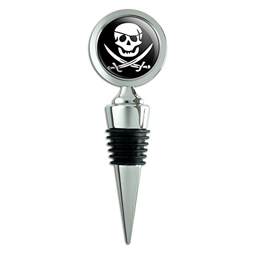Pirate Skull Crossed Swords Jolly Roger Wine Bottle Stopper