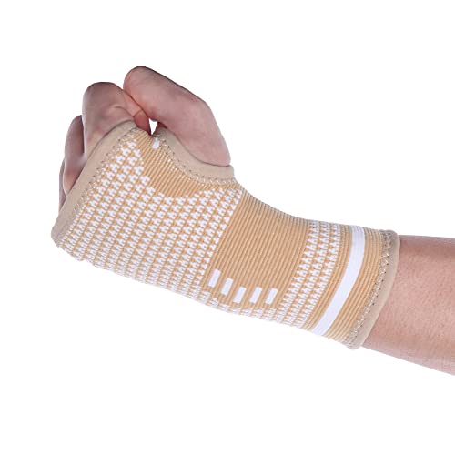 FITTOO Muñequera de Compresión Soporte de Mano para Artritis Tendinitis Alivio del Dolor del Túnel Carpiano y Esguince para Hombres Mujeres (Beige, L) Cover