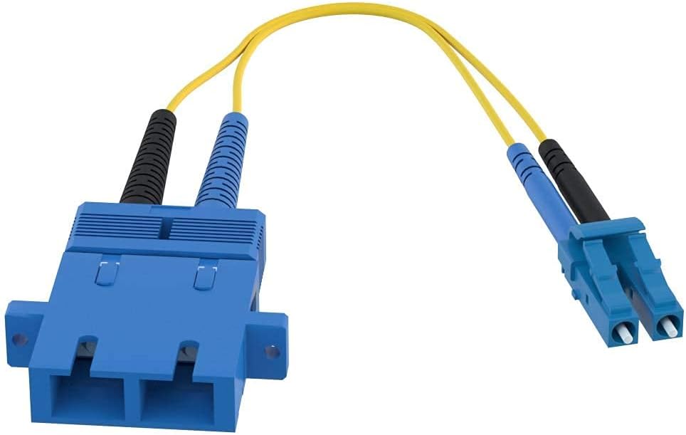 CableRack SC to LC Fiber Adapter 9/125 Singlemode Duplex Converter Dongle