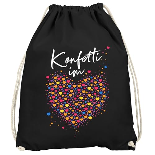 MoonWorks® Turnbeutel - Konfetti Herz - Accessoires Fasching Gadgets Spruch