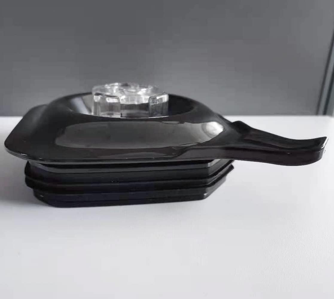 CRANDDI Replacement Lid with Filler Cap for Blender K90 and K95, Surrounded with Rubber Gasket, Plastic Lid and center cap, Black, L6"xW6"xH2"