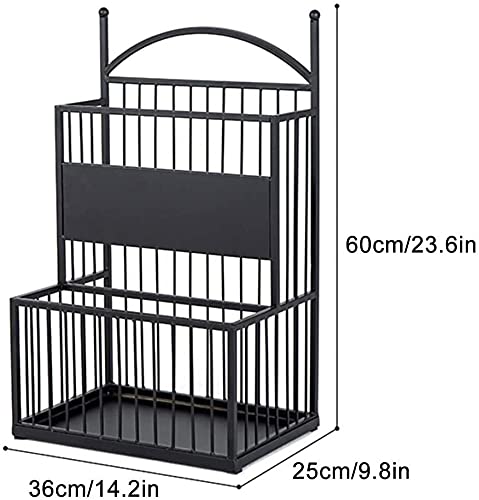 Grand Porte-Parapluie en métal pour entrée intérieure, Porte-Parapluie Long et Court avec Porte-Canne, Conception Fonctionnelle Simple pour Le Bureau et la Maison