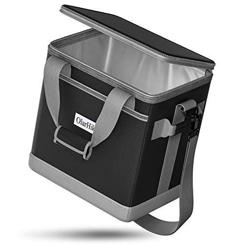 OlarHike Portable Cooler Bag, 24-Can Collapsible and Insulated Lunch Box Leakproof Cooler Bag for Camping, Picnic, BBQ, Black