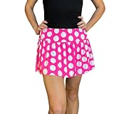 Pink and White Polka Dot Running Skirt | Athletic Minnie Skirt (XLarge)