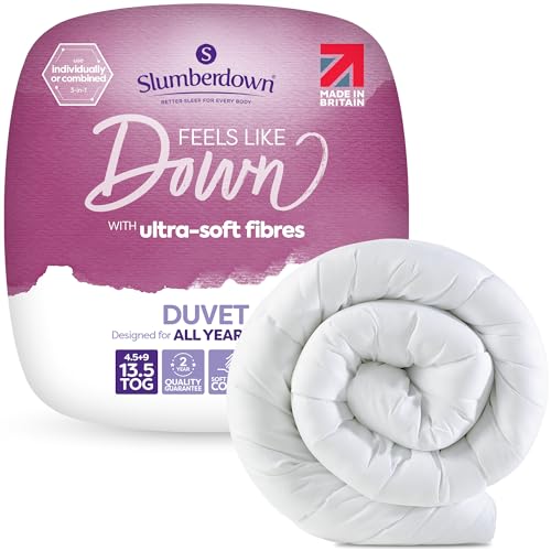 Slumberdown Feels Like Down 3-in-1 Double Duvet 13.5 Tog - 4.5 + 9 Tog Combi Quilt for All-Year Round Comfort | UK-Made, Ultra Soft, Non-Allergenic & Washable (200 x 200cm)