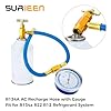 R134A AC Recharge Hose with Gauge and BPV31 Tap Valve Kit, 1/4" to Adapter, R134a Can Tap, SAE Hose for R12 R22 Port, Air Conditioning Refrigerant System #3