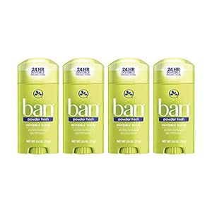 Ban Powder Fresh 24-hour Invisible Antiperspirant, 2.6oz Solid Deodorant, Underarm Wetness Protection, with Odor…