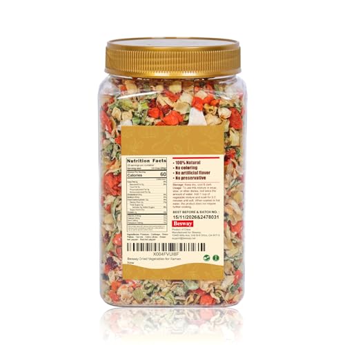 Besway Dehydrated Vegetables 16 oz, Potatoes, Carrots, Onion Flakes, Cabbage, Celery, Bell Peppers, Perfect for Soups, Stews, Camping, Emergency Food Storage, and Meal Prep, Product of China - Thumbnail 2
