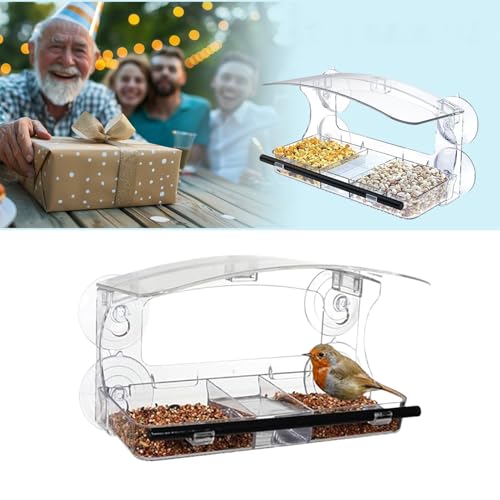 Mangeoire oiseaux ventouse transparente stable pour terrasse et appartement - 7