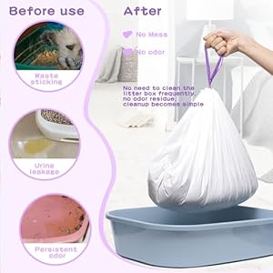 Cat Litter Liners Large, 30 Pack Jumbo Drawstring Cat Litter Bags, Extra Thick Litter Pan Liners Heavy Duty 36"x16" Cat Litter Liners Large 30 Pack Jumbo Drawstring Cat Litter Bags Extra Thick Litter Pan Liners Heavy Duty 36×16