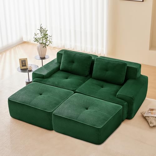 Image of Corduroy Modular Sectional Sofa, Oversized Cloud Couches for Living Room