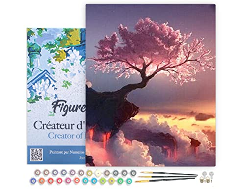 Figured'Art Pintar por Numeros Adultos con marco Bienvenida Canción - Manualidades pintura acrilica Kit Cuadro DIY completo - 40x50cm con bastidor montado