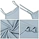 Joyaria Unterkleid für Durchsichtige Kleider Unterröcke Sexy Träger für Damen Viskose Nachthemd Negligee Full Slip Knielang Nachtkleid mit Trägern Rundhalsausschnitt(Staubiges Blau,XL)