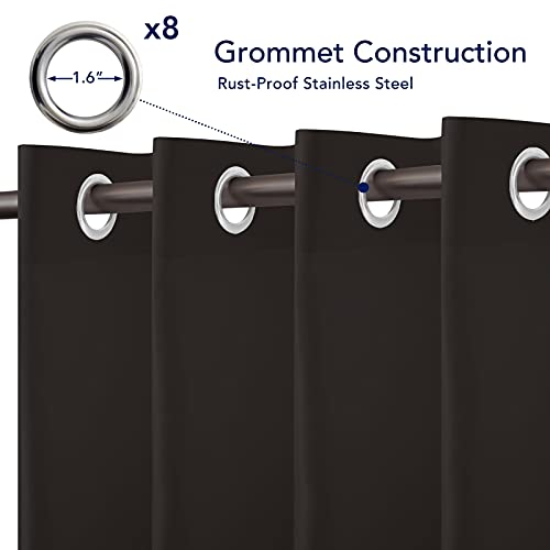 Purefit Outdoor Curtains For Patio Waterproof  Weatherproof, Uv And Fade Resistant Outside Curtains For Gazebo, Front Porch, Pergola, Sun Blocking Privacy Curtain, 52 X 84 Inch, 1 Panel, Chocolate #TOP3