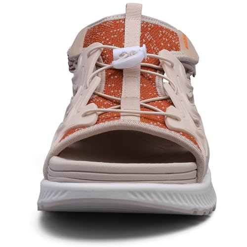 WateLves Womens Orthopedic Walking Sandals Summer Casual Outdoor Hiking Water Platform Sandals with Adjustable Strap Comfortable Plantar Fasciitis Arch Support (Beige brown-9)3