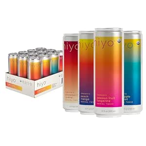 Hiyo Non-Alcoholic Functional Seltzer, Tropical Pack, 12 fl oz (12 Pack)