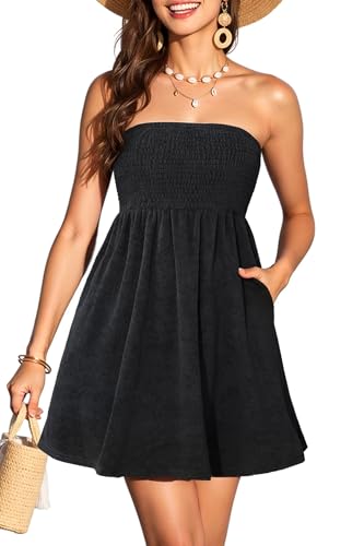 Yonique Women Terry Cloth Cover up - Strapless Beach Cover