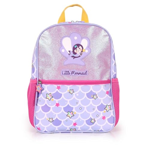 Milk&Moo Kinder-Rucksack, glitzernde Meerjungfrau, Kleinkind-Rucksack, klein, leicht, bequeme Passform, Schulbüchertasche für Mädchen, geeignet für Vorschule, Kindergarten, Grundschule, Mehrfarbig,
