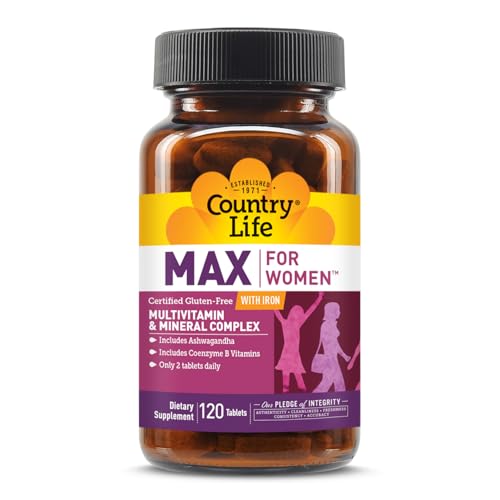 Country Life Max for Women - Multivitamin and Mineral Complex, Iron-free - 120 Tablets