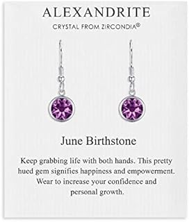 June Birthstone Drop Earrings Created with Alexandrite Zircondia® Crystals