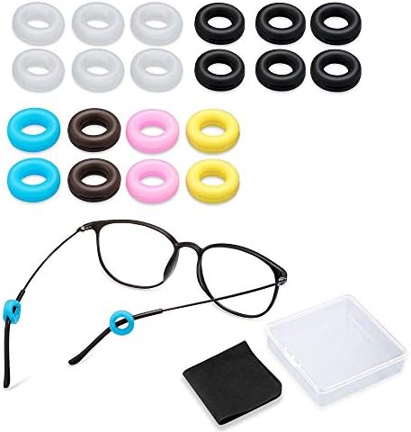 10 Pairs Anti Slip Silicone Glasses Temple Tips Sleeve Retainer, 6 Colors Round Sunglasses Retainer for Kids and Adults Eyeglasses