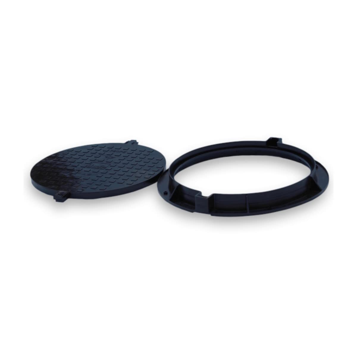 Varile Kunststoff-Schachtabdeckung 780mm DN600 – Werkzeuglos abnehmbar, Antirutsch-Oberfläche, Kindersicherung, bis 1,5t belastbar, -20 °C geeignet (Schwarz)