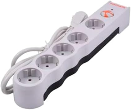Tunçmatik TSK6134 Current Protector 5-Piece Socket, 1050 Joules, White, 1.5 meters
