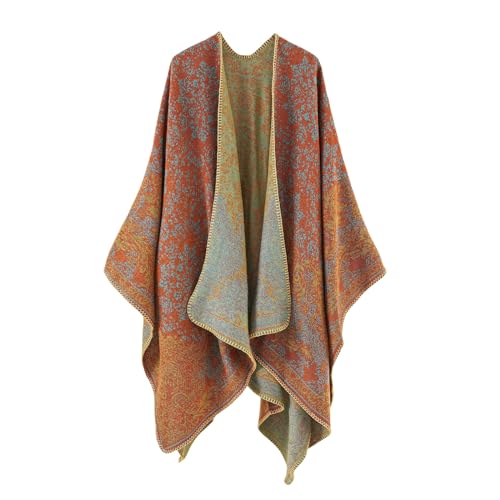Chal poncho de cachemira floral para regalar en invierno a mujeres