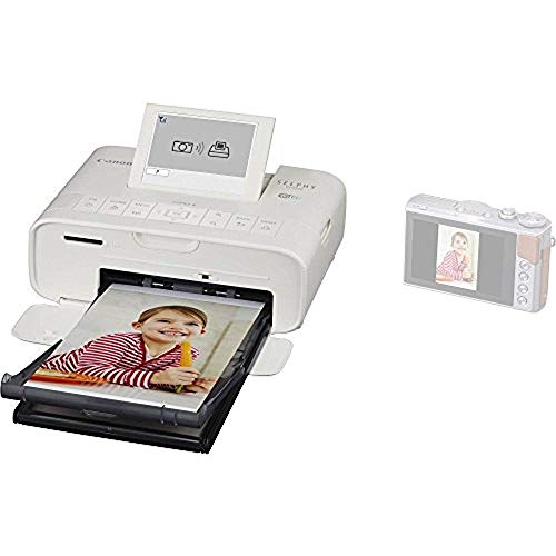 Canon Selphy Cp1300 Compact Photo Printer (White) With Wifi And Accessory Bundle W/Canon Color Ink And Paper Set #TOP5