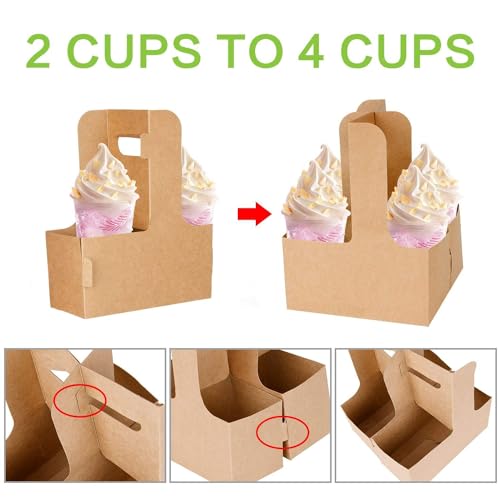 Kaderron KFT-100P-2B 100 Pack Kraft Drink Carrier thumb #2