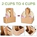 Kaderron 40 Pack Kraft Drink Carrier with Handles - 2 Cups or 4 Cups Assemblable Disposable Paperboard Drink Holders Great for All Your Drink and Food Delivery(2 Cup-40 Pack)