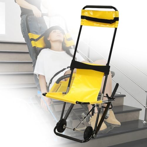 LFfwynog - Portable Lift Stair Chair Folding Stair Chair Lift Stair Lifts Assist Devices Stands 350 lbs with Safety Belts Medical Transport Evac Wheelchair Mechanical