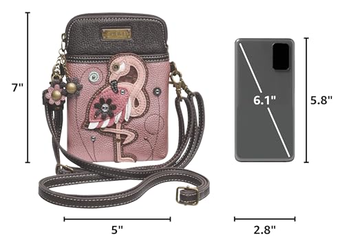 Image of CHALA Bird Collection Cell Phone Crossbody Purse-Women PU Leather /Canvas Multicolor Handbag with Adjustable Strap