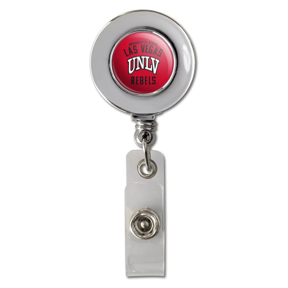 University of Nevada, Las Vegas Rebels Logo Retractable Reel Chrome Badge ID Card Holder Clip